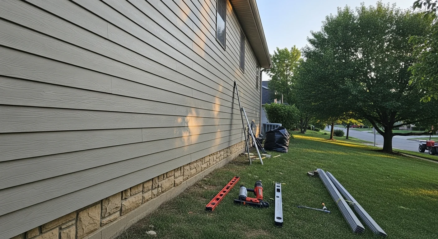 New residential siding installed on a home exterior